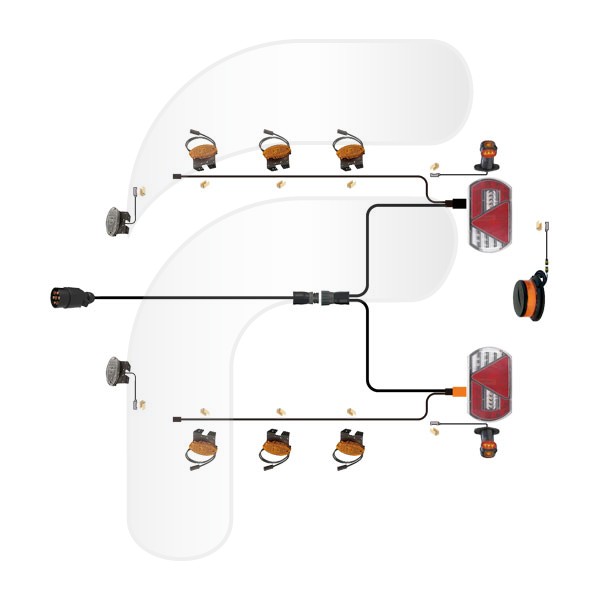 KIT COMPLETO REMOLQUE CON TRIÁNGULO LED 11 METROS FA328009